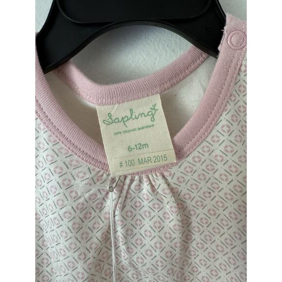 NWT Sapling Pink Geo Print 100% Organic Cotton Sleeveless Baby Tank Top Sz 6-12m - Picture 4 of 5